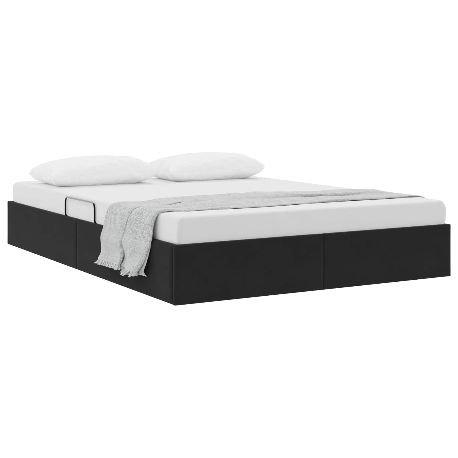 Otomanski krevet s pohranom Crna 140 x 190 cm Baršun