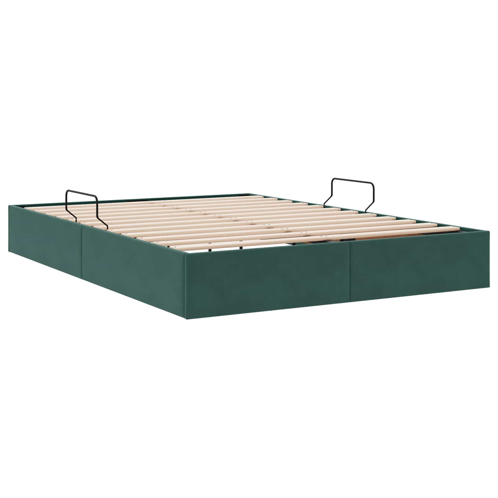 Otomanski krevet s pohranom Tamnozelena 140 x 190 cm Baršun