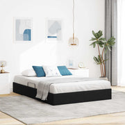 Otomanski krevet s pohranom Crna 140 x 200 cm Baršun