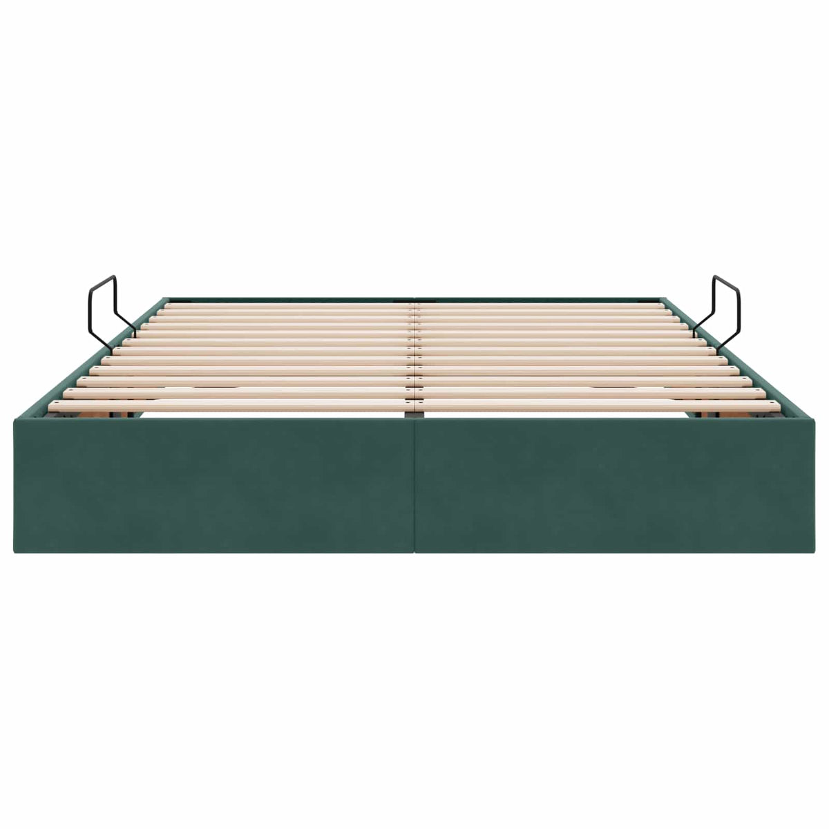 Otomanski krevet s pohranom Tamnozelena 140 x 200 cm Baršun