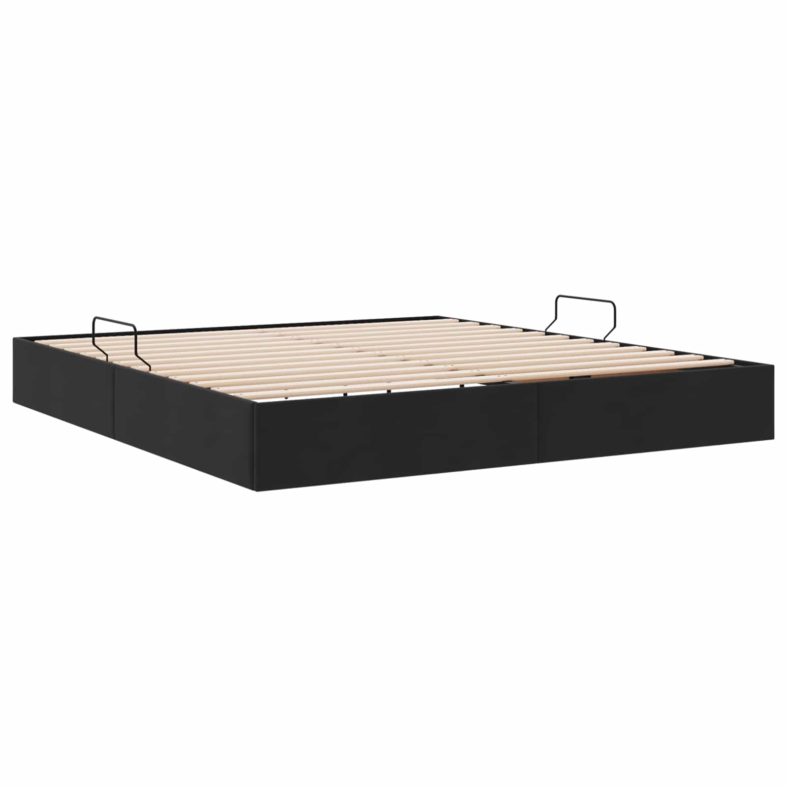 Otomanski krevet s pohranom Crna 160 x 200 cm Baršun