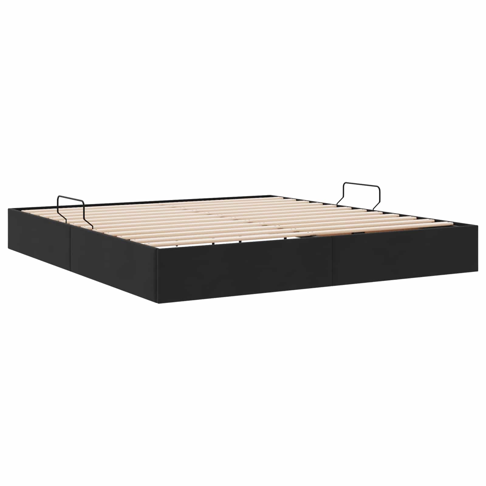 Otomanski krevet s pohranom Crna 160 x 200 cm Baršun