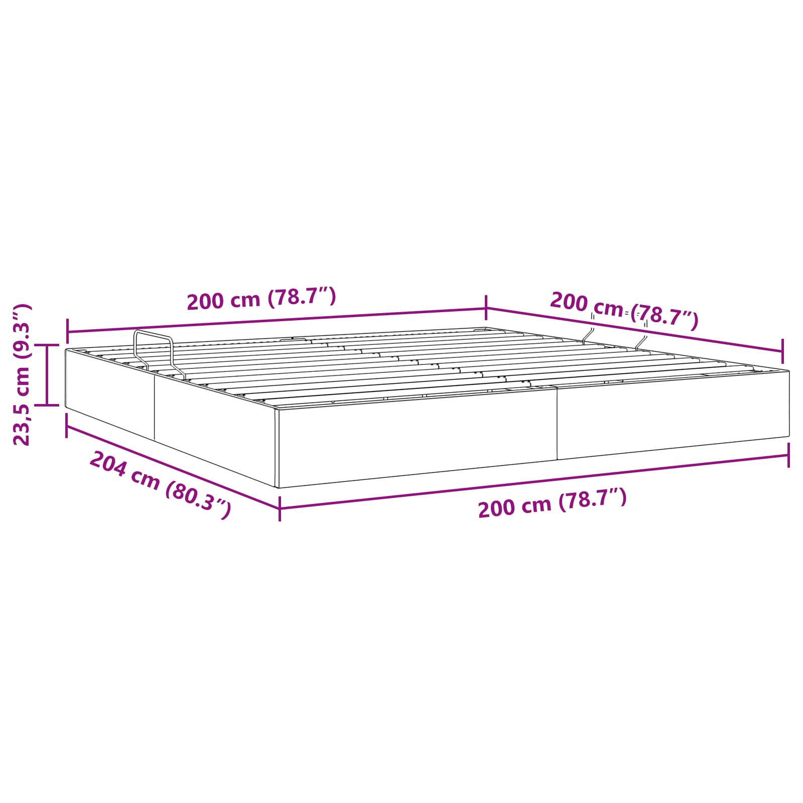 Otomanski krevet s pohranom Tamnozelena 200 x 200 cm Baršun