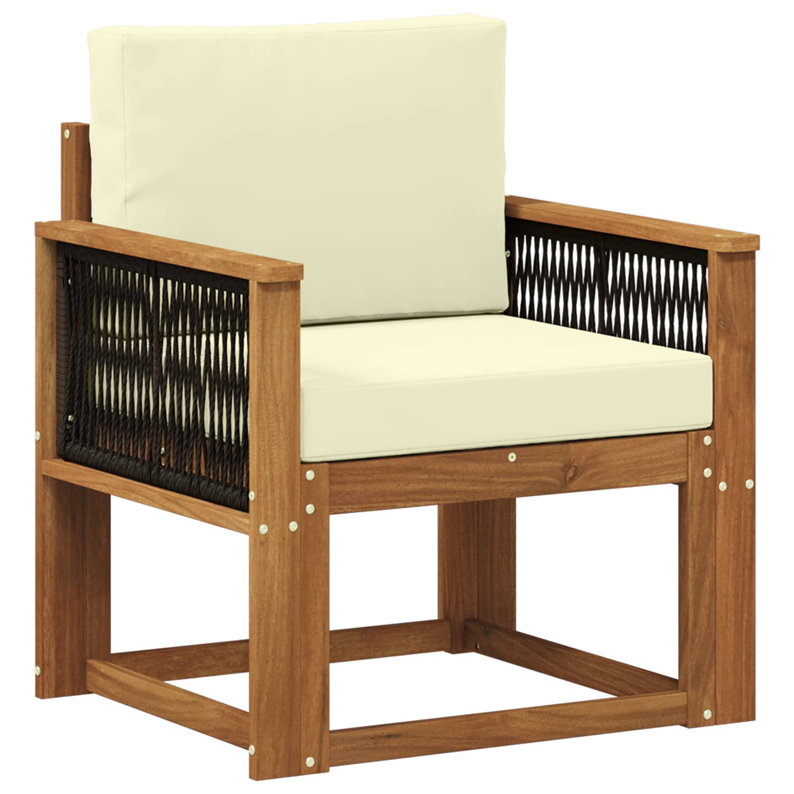 Srednja sofa za van Čvrsto drvo akacije Prirodna