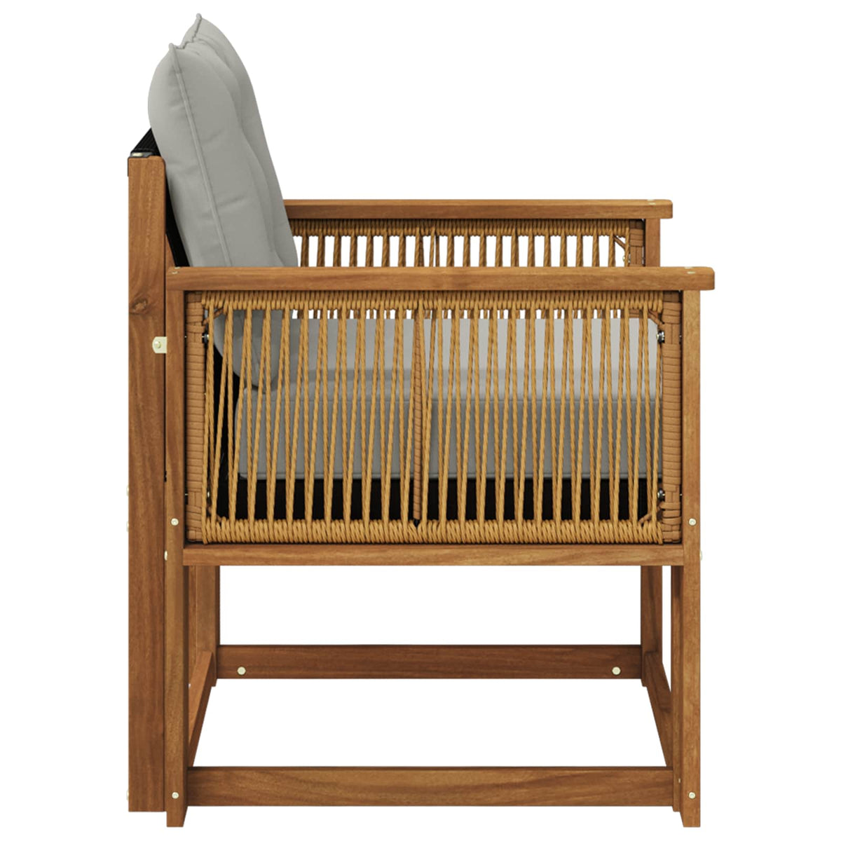 Outdoor Middle Sofa Čvrsto drvo akacije i Textilene