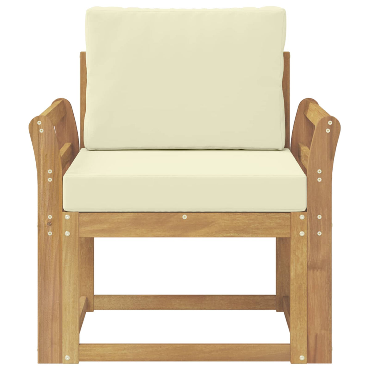 2 Komad Set vanjskih sofa Poliester Bijela i Krem