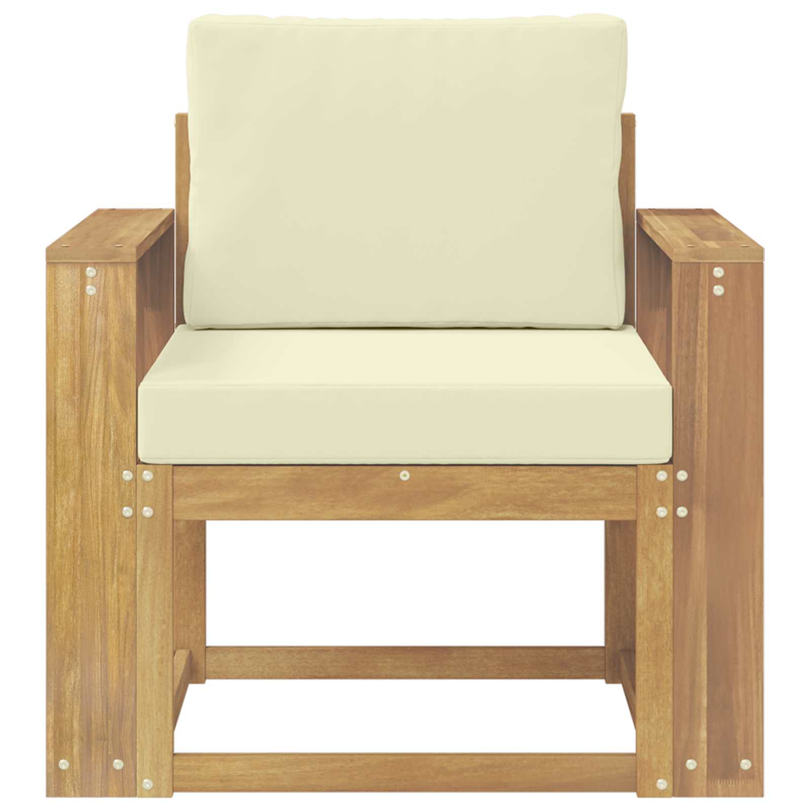 2 Komad Set vanjskih sofa Poliester Bijela i Krem