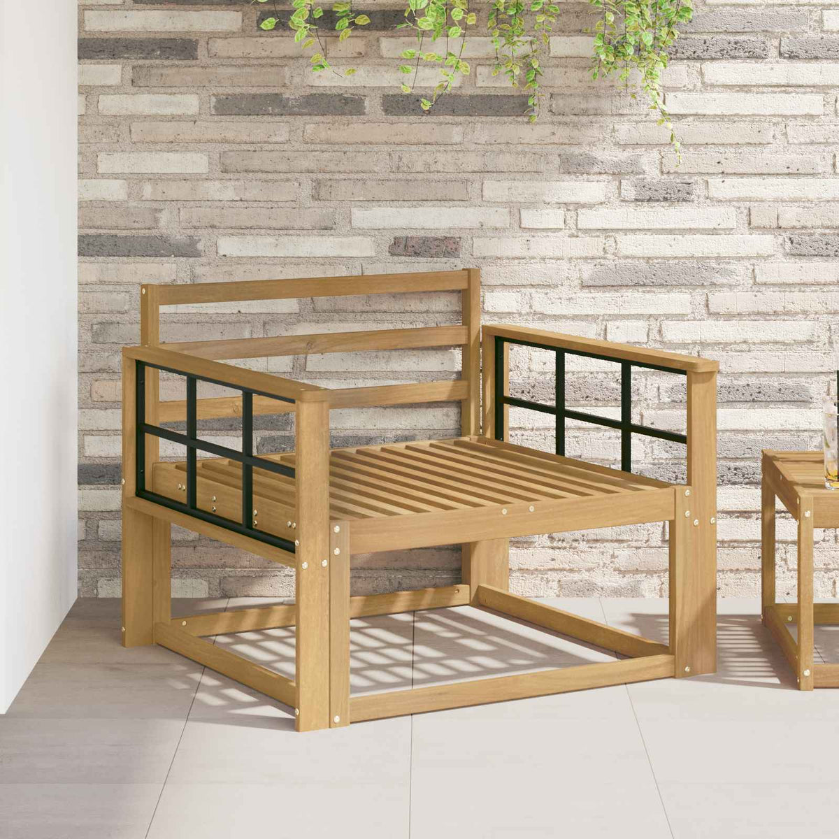 Srednja sofa za van Čvrsto drvo akacije Bijela