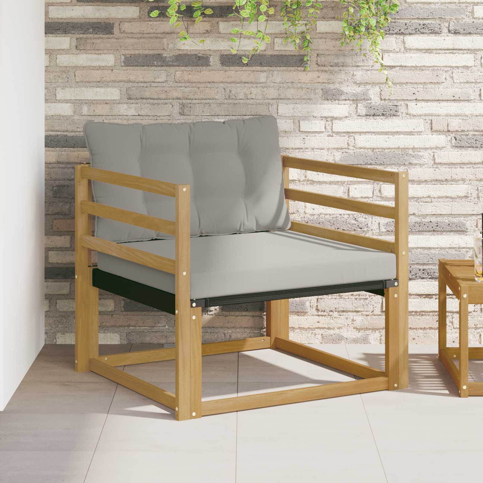 Set vanjskih sofa Čvrsto drvo akacije i Textilene Bijela