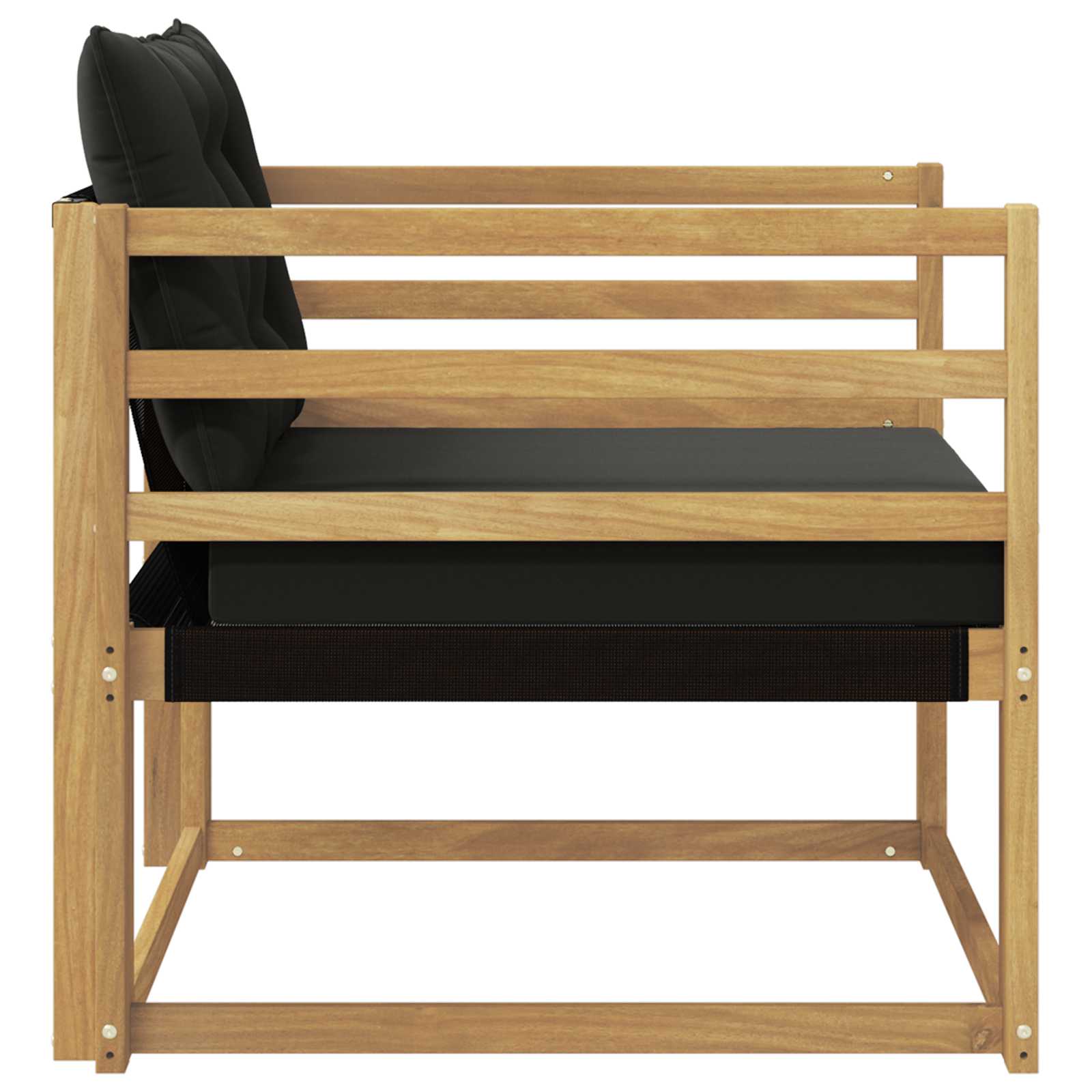 Set vanjskih sofa Čvrsto drvo akacije i Textilene Bijela