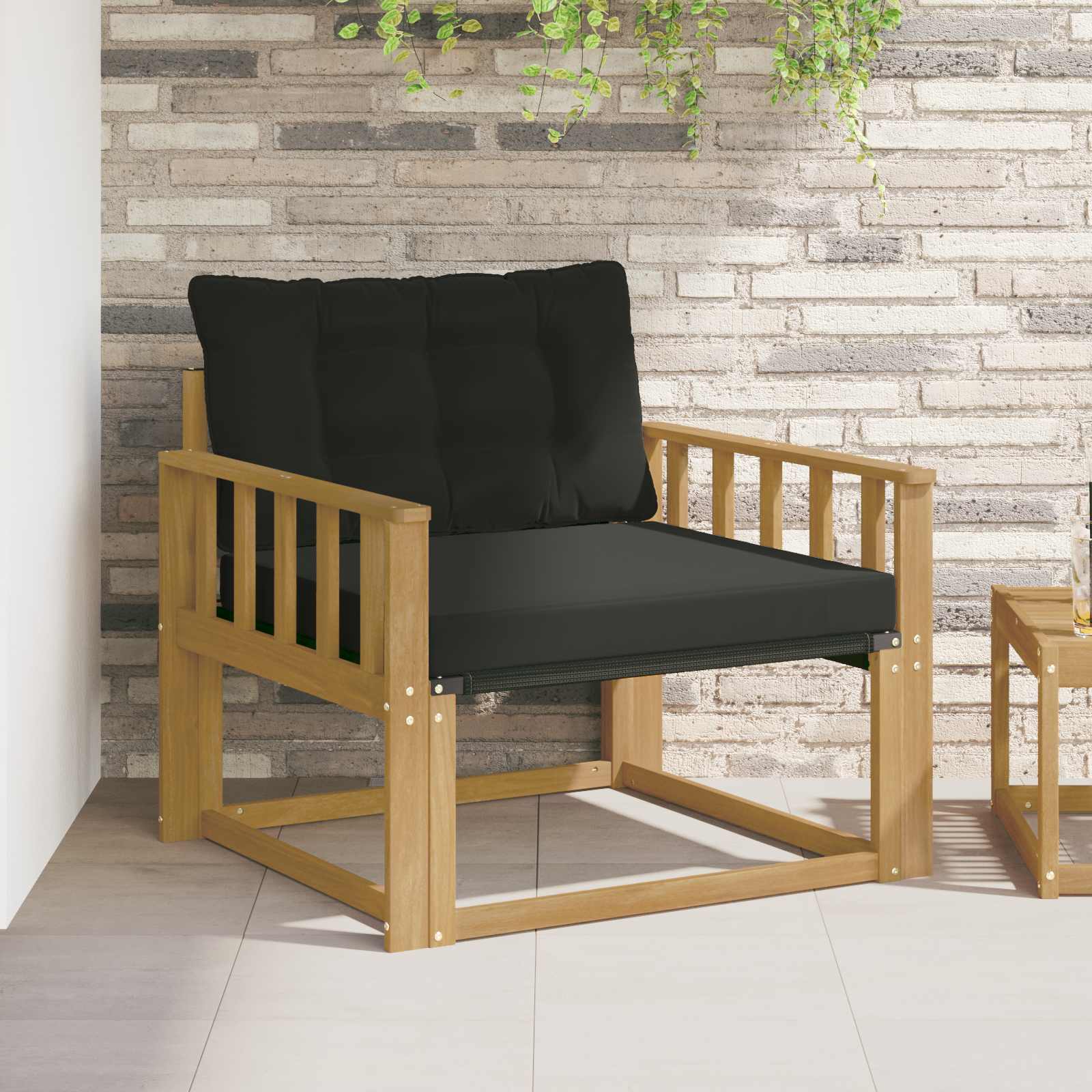 Set vanjskih sofa Čvrsto drvo akacije i Textilene Bijela