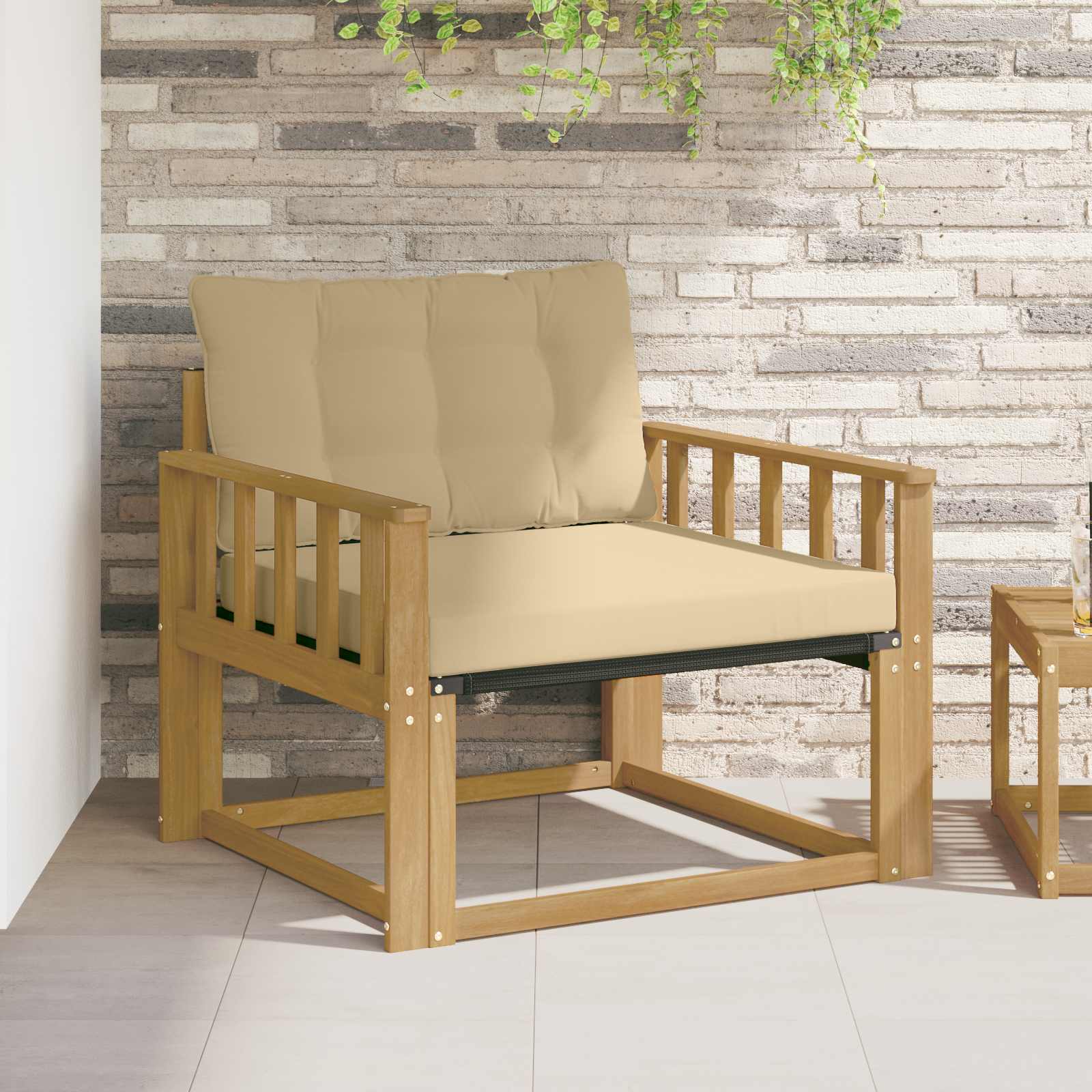 Set vanjskih sofa Čvrsto drvo akacije i Textilene Bijela