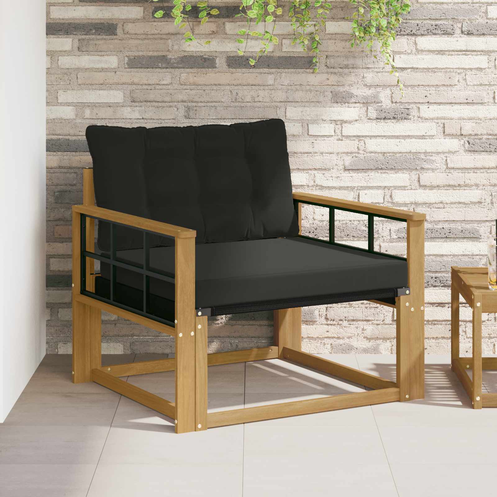 Set vanjskih sofa Čvrsto drvo akacije i Textilene Bijela