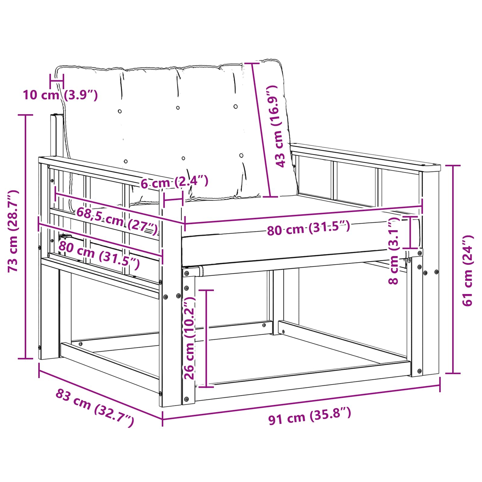 Set vanjskih sofa Čvrsto drvo akacije i Textilene Bijela