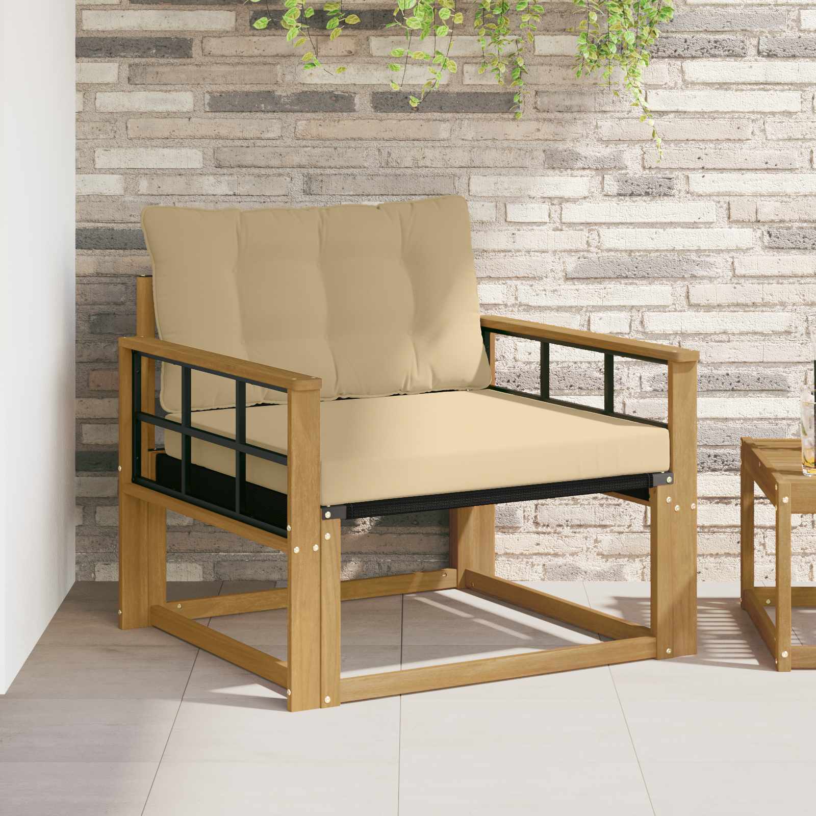 Set vanjskih sofa Čvrsto drvo akacije i Textilene Bijela