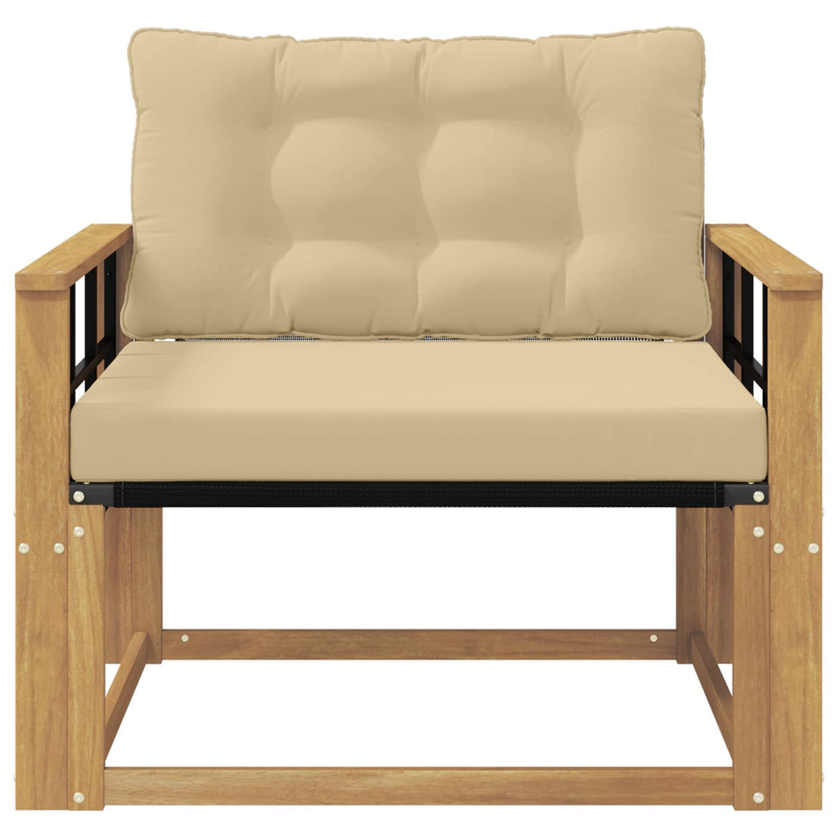 Set vanjskih sofa Čvrsto drvo akacije i Textilene Bijela
