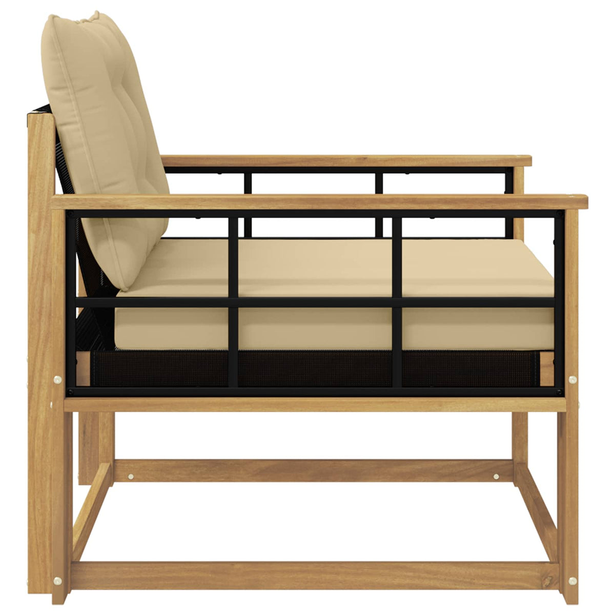 Set vanjskih sofa Čvrsto drvo akacije i Textilene Bijela