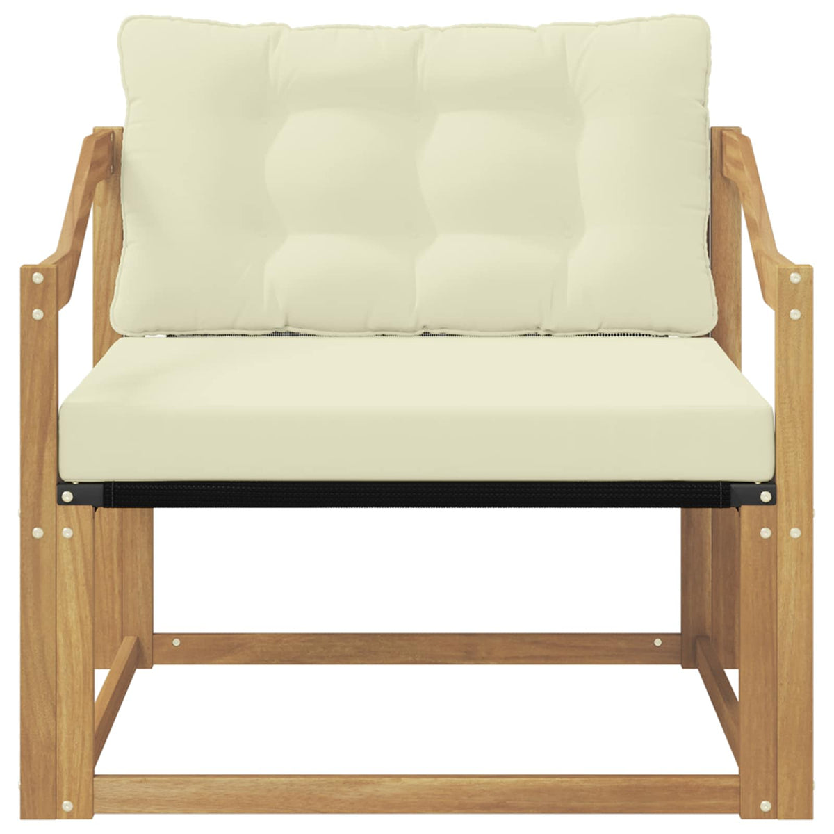 Set vanjskih sofa Čvrsto drvo akacije i Textilene Bijela