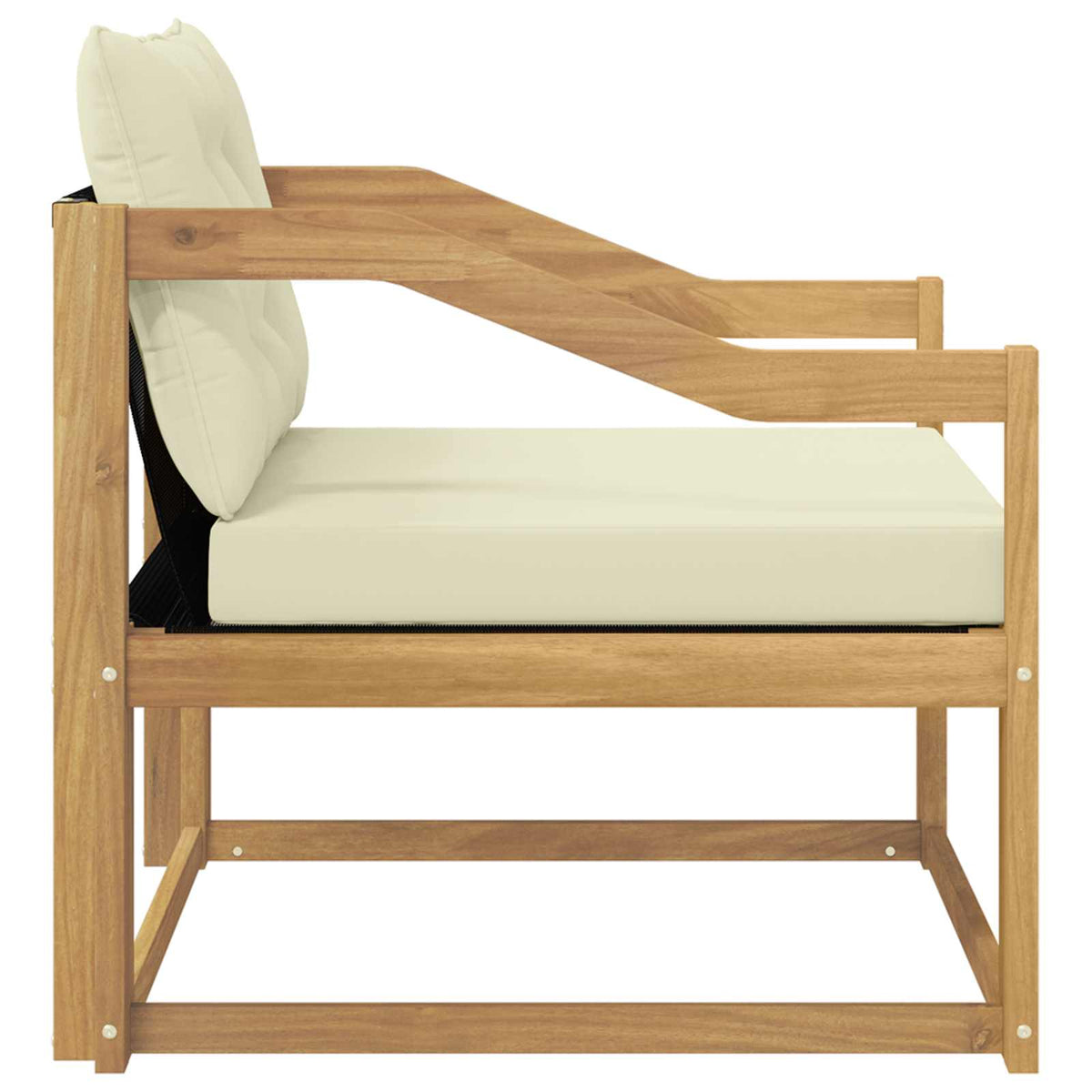 Set vanjskih sofa Čvrsto drvo akacije i Textilene Bijela