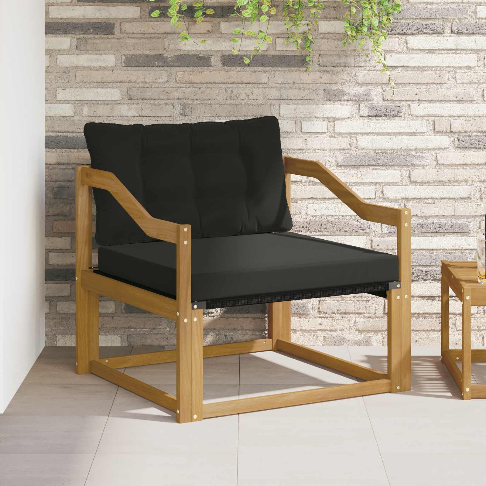Set vanjskih sofa Čvrsto drvo akacije i Textilene Bijela