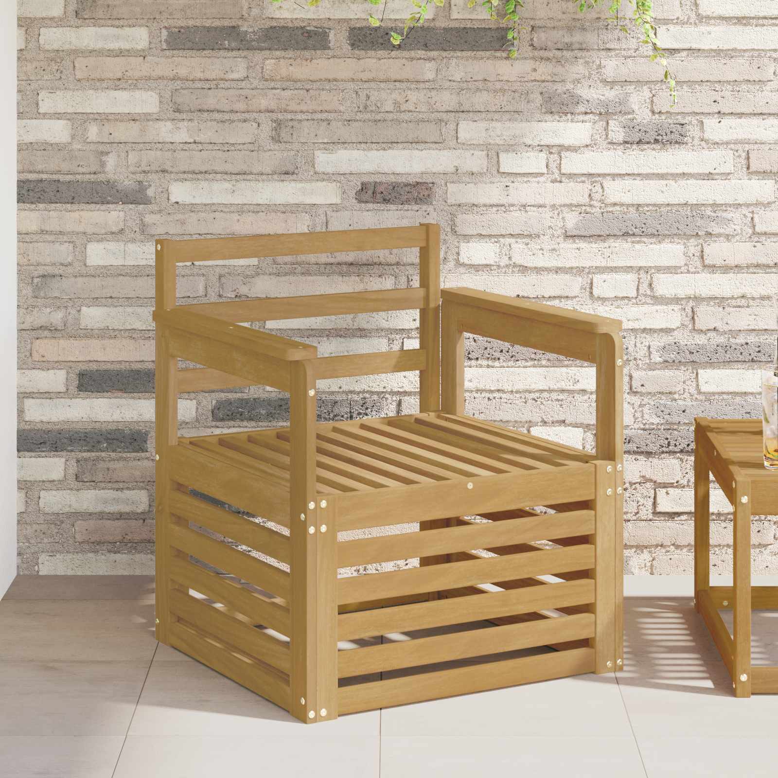 2 Komad Set vanjskih sofa Čvrsto drvo akacije Bijela