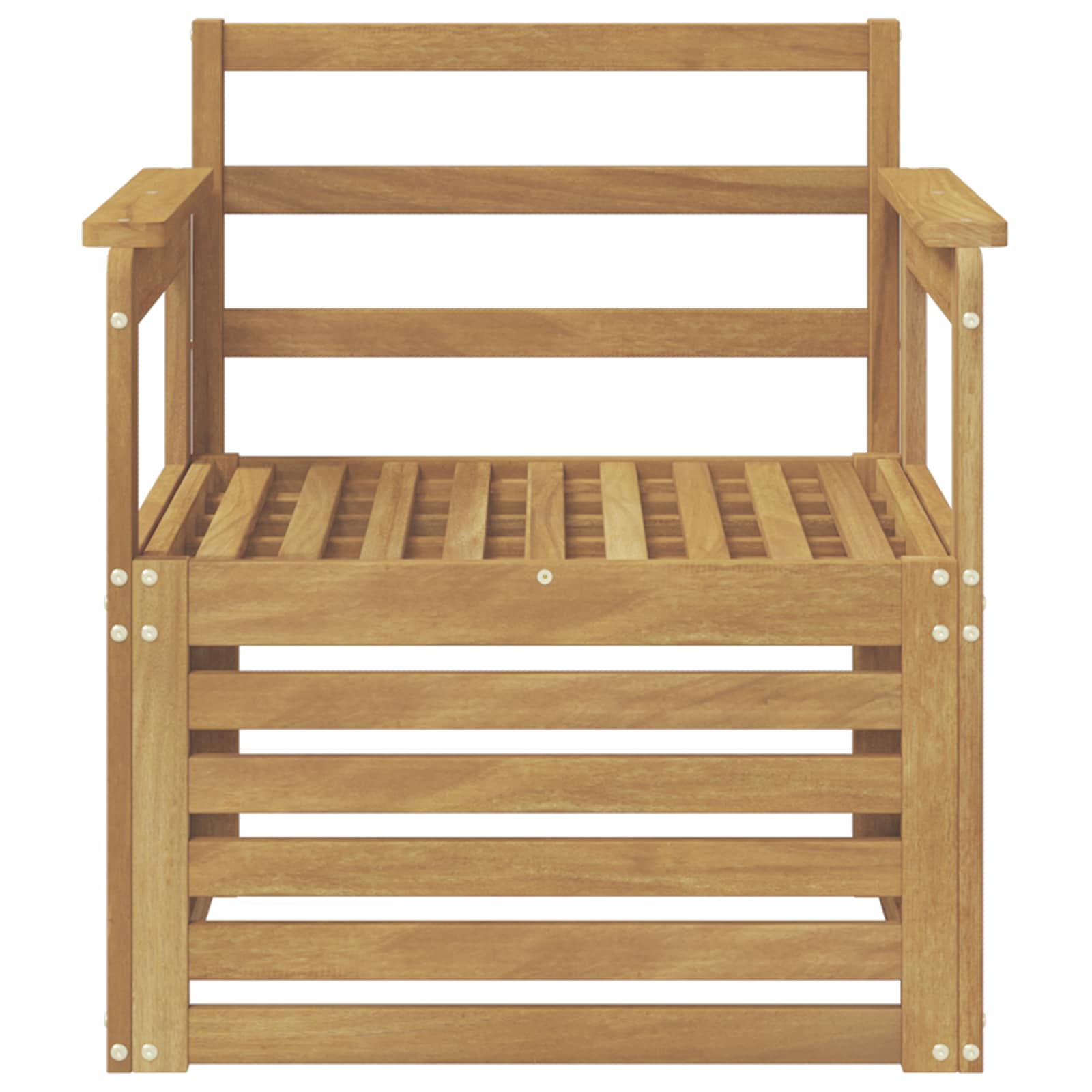 2 Komad Set vanjskih sofa Čvrsto drvo akacije Bijela