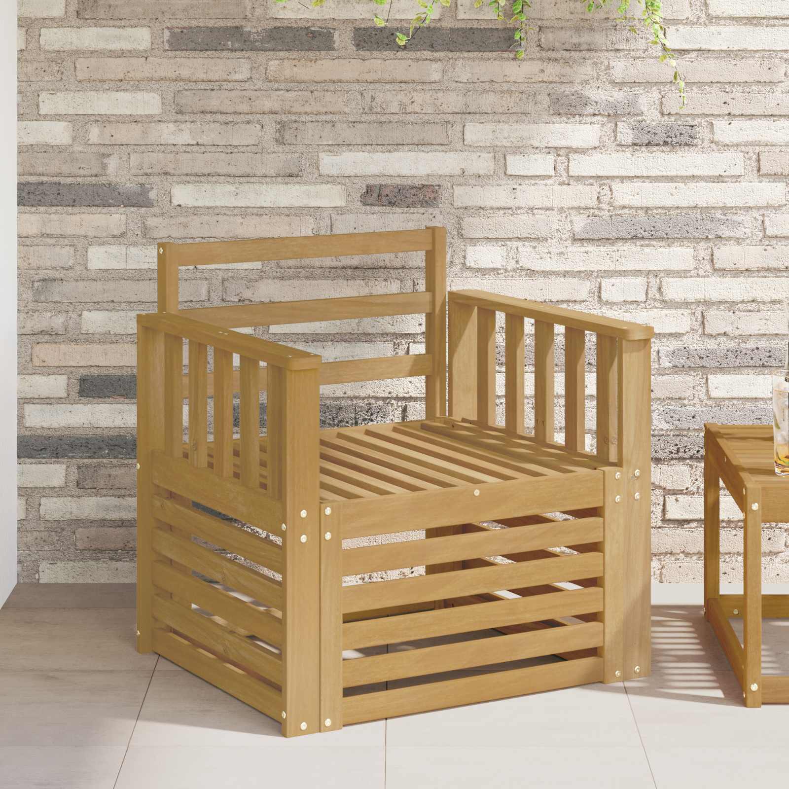 2 Komad Set vanjskih sofa Čvrsto drvo akacije Bijela