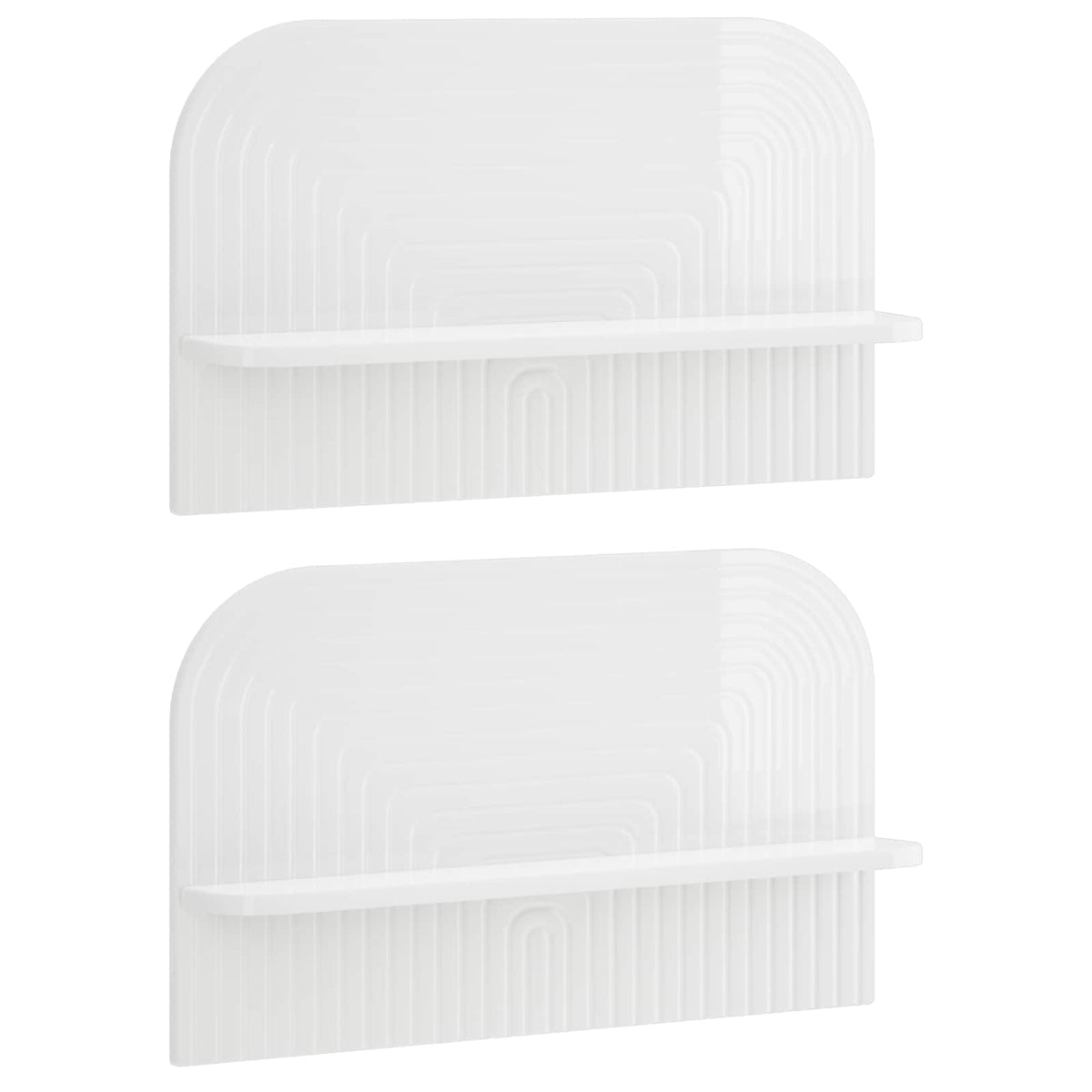 Zidna polica 2 kom. Bijela visokog sjaja 60 x 13.5 x 37.5 cm