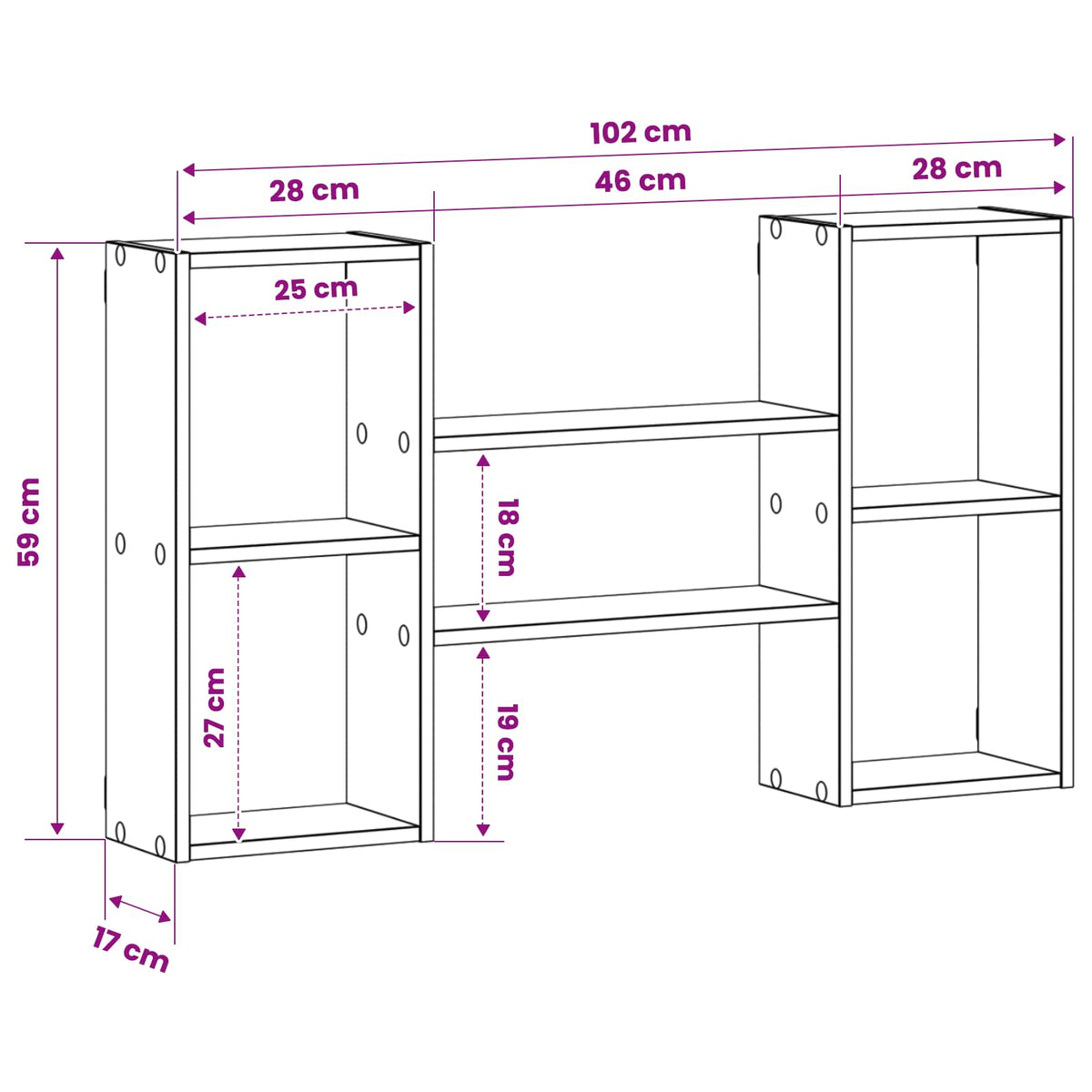Zidna polica Staro drvo 102 x 17 x 59 cm Prerađeno drvo