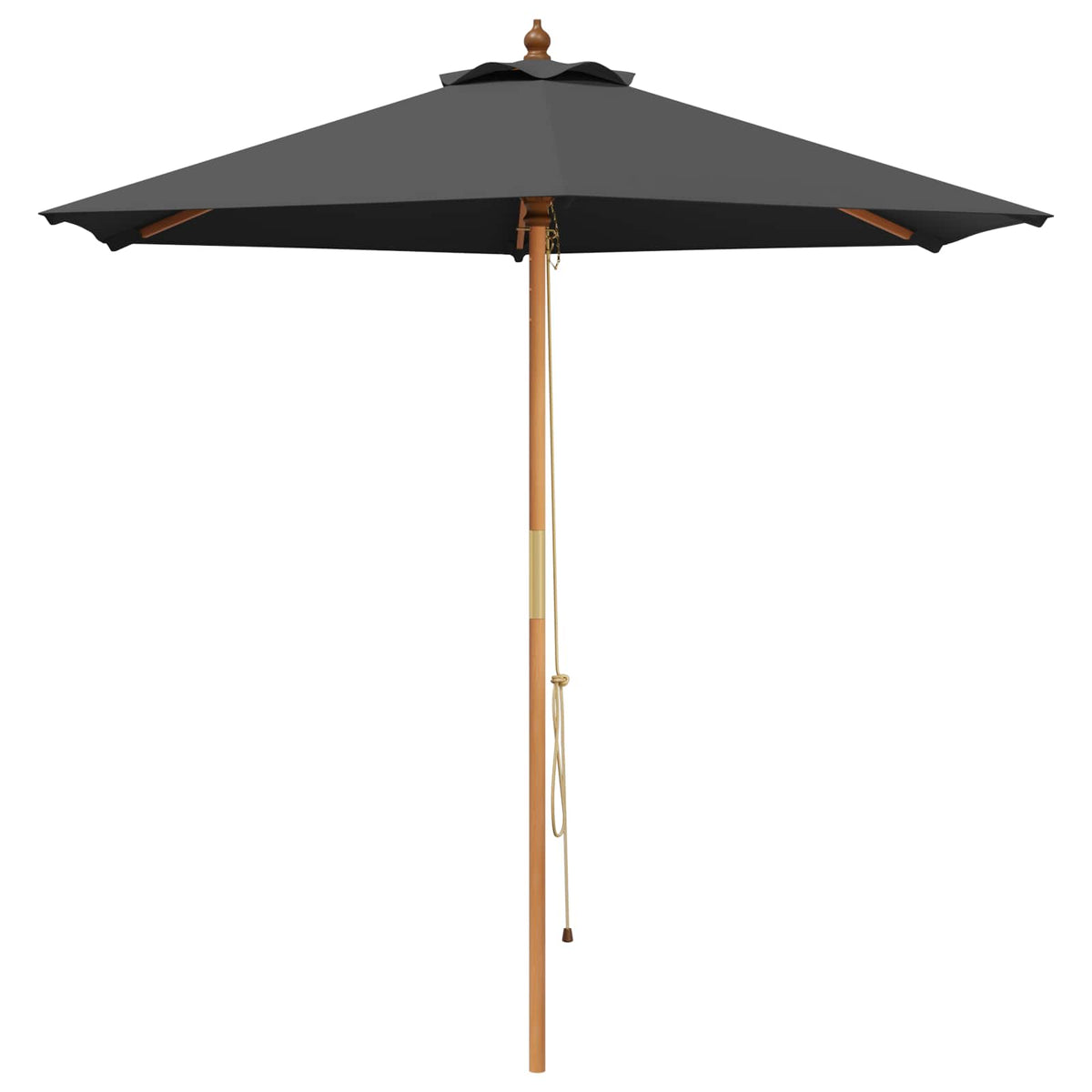 Vrtni suncobran Ø 210 x 237 cm Čvrsto drvo eukaliptusa Antracit