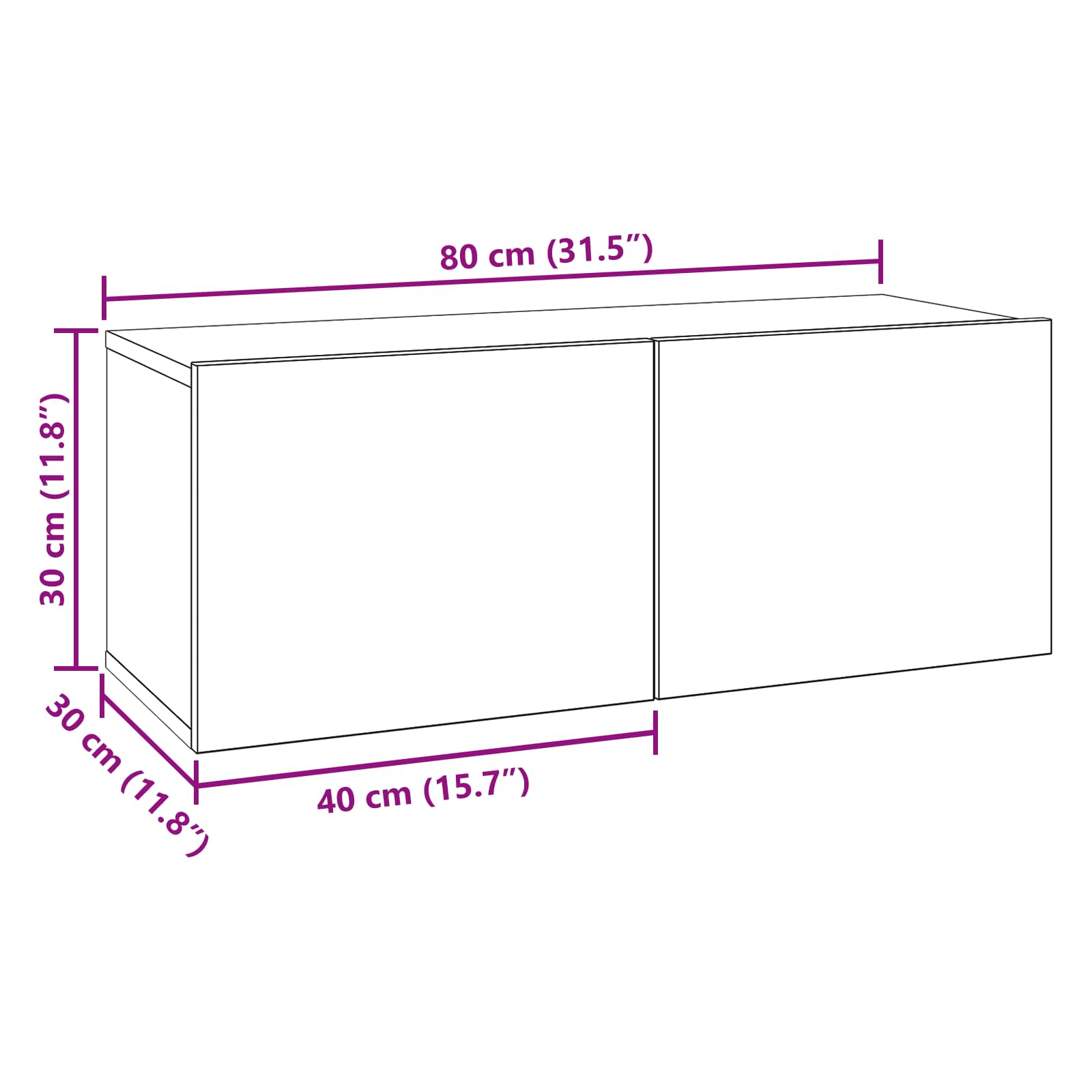 Set TV komoda Zidne 3 pcs Konstruirano drvo