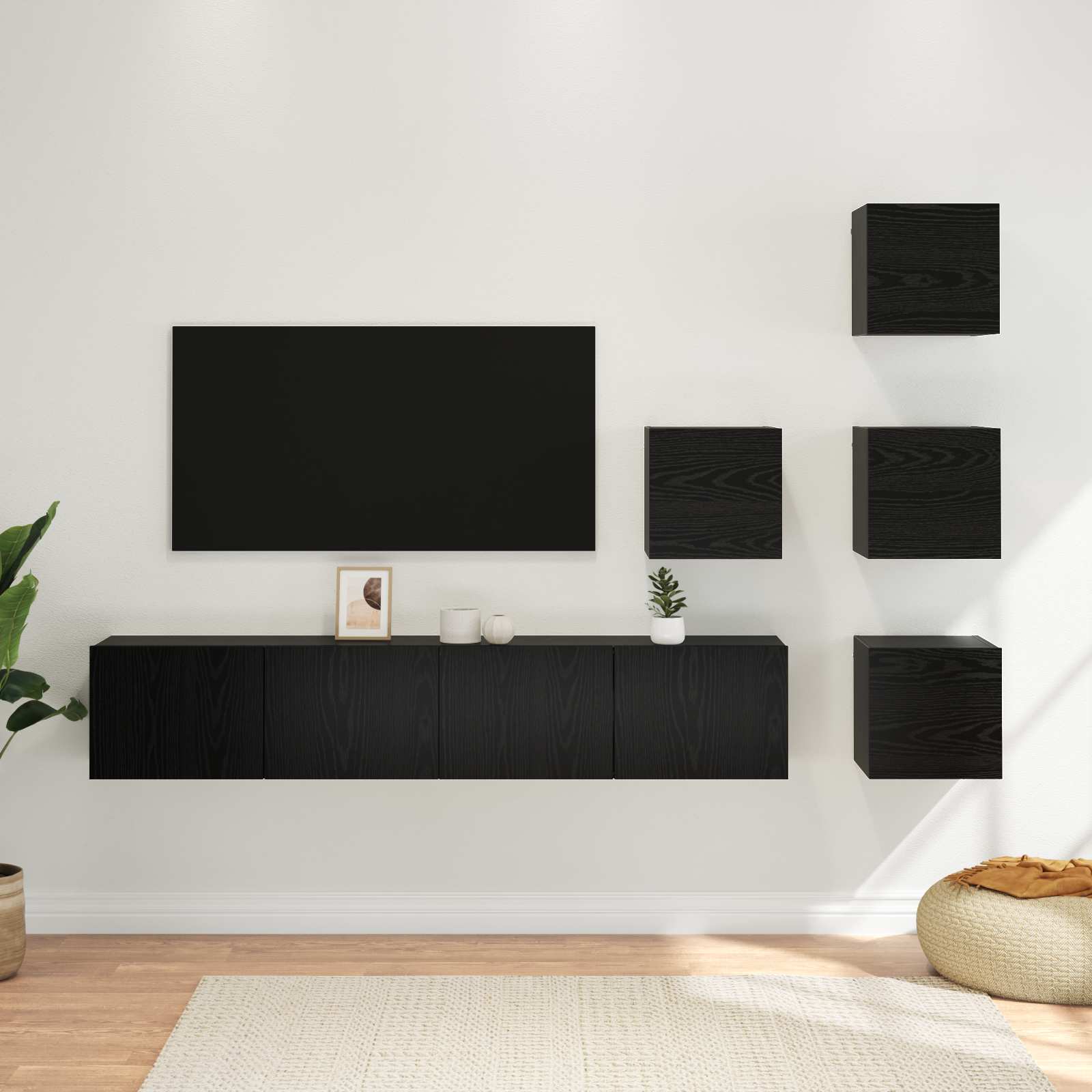 Set TV komoda 6 pcs 80 x 30 x 30 cm Crni hrast