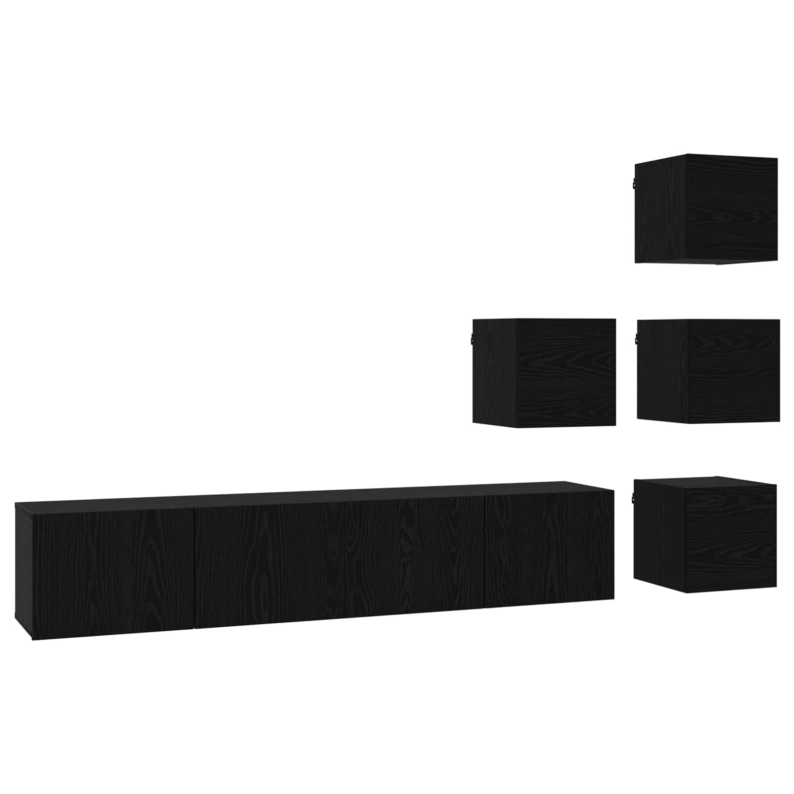 Set TV komoda 6 pcs 80 x 30 x 30 cm Crni hrast