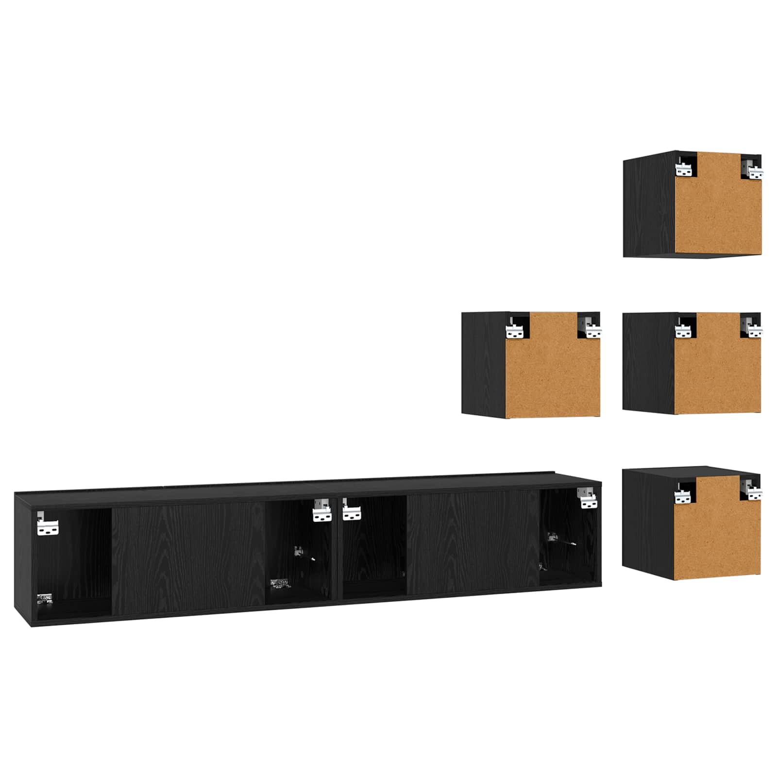 Set TV komoda 6 pcs 80 x 30 x 30 cm Crni hrast