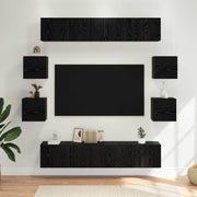 Set TV komoda 8 pcs 80 x 30 x 30 cm Crni hrast