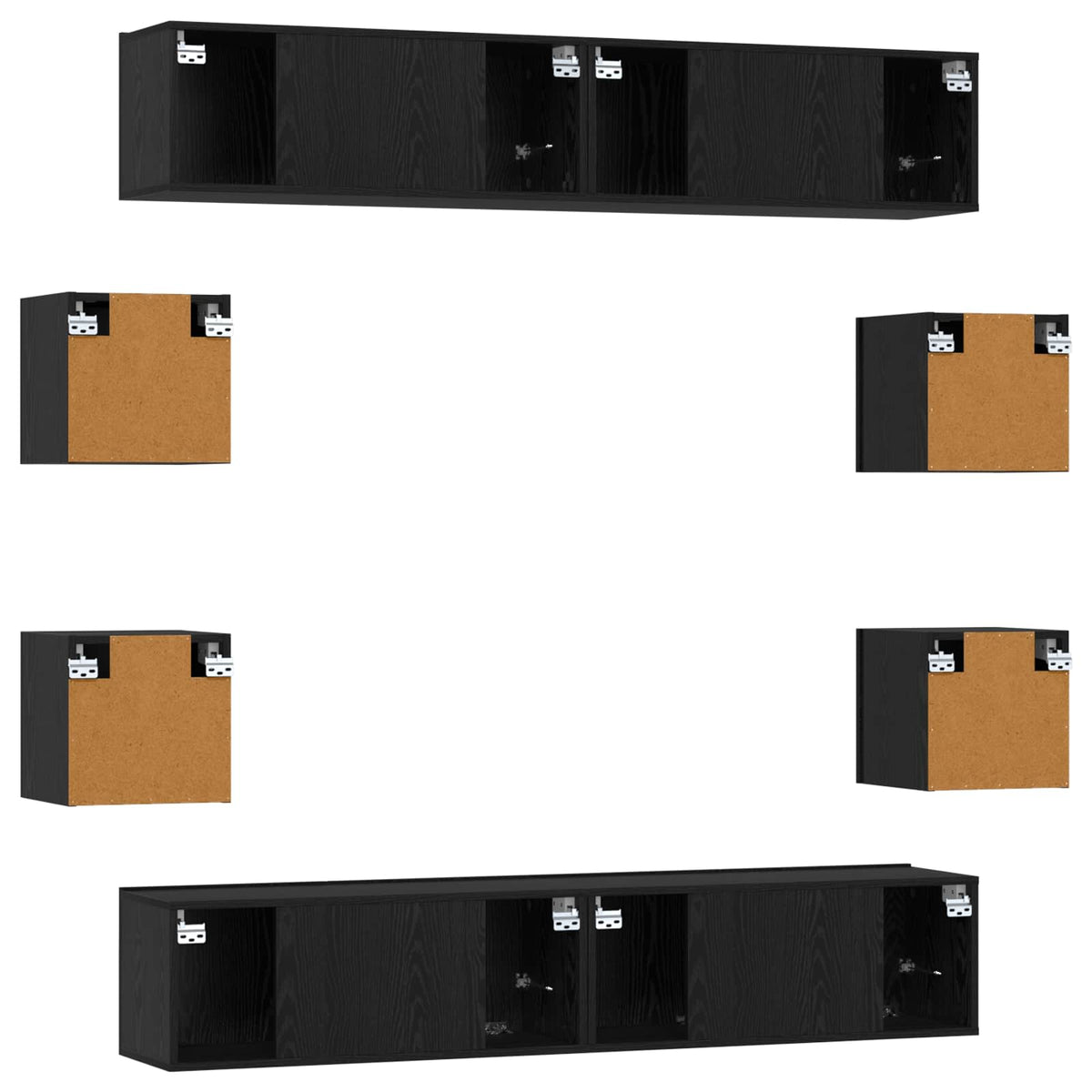 Set TV komoda 8 pcs 80 x 30 x 30 cm Crni hrast