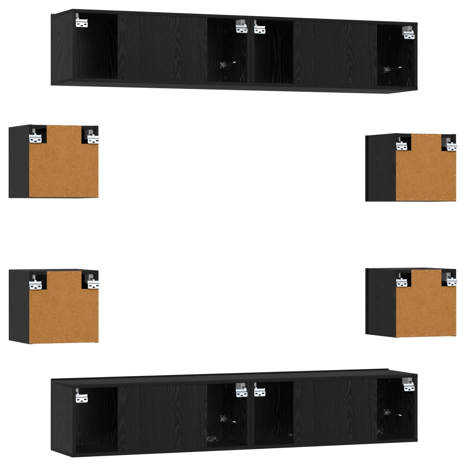 Set TV komoda 8 pcs 80 x 30 x 30 cm Crni hrast