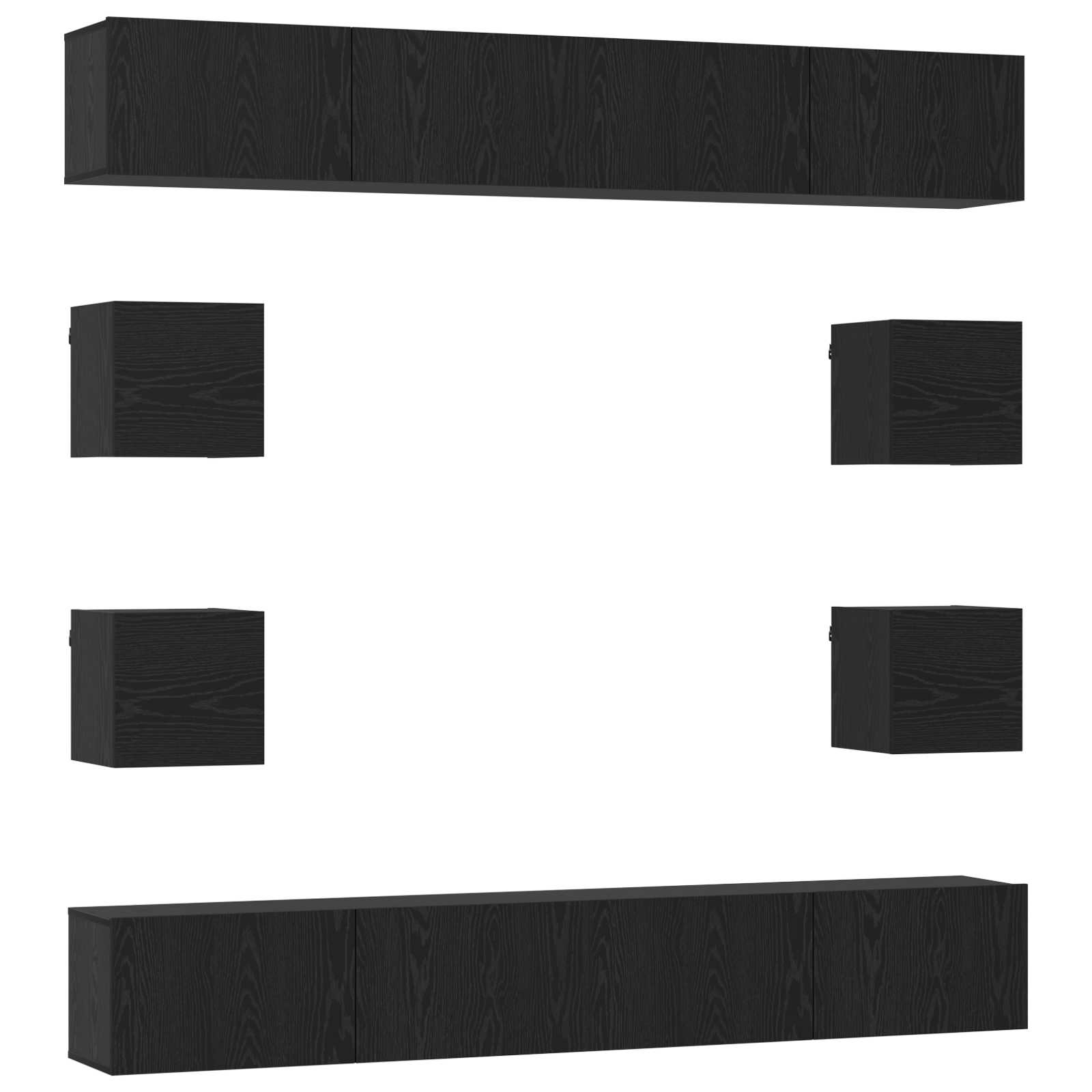 Set TV komoda 8 pcs 100 x 30 x 30 cm Crni hrast
