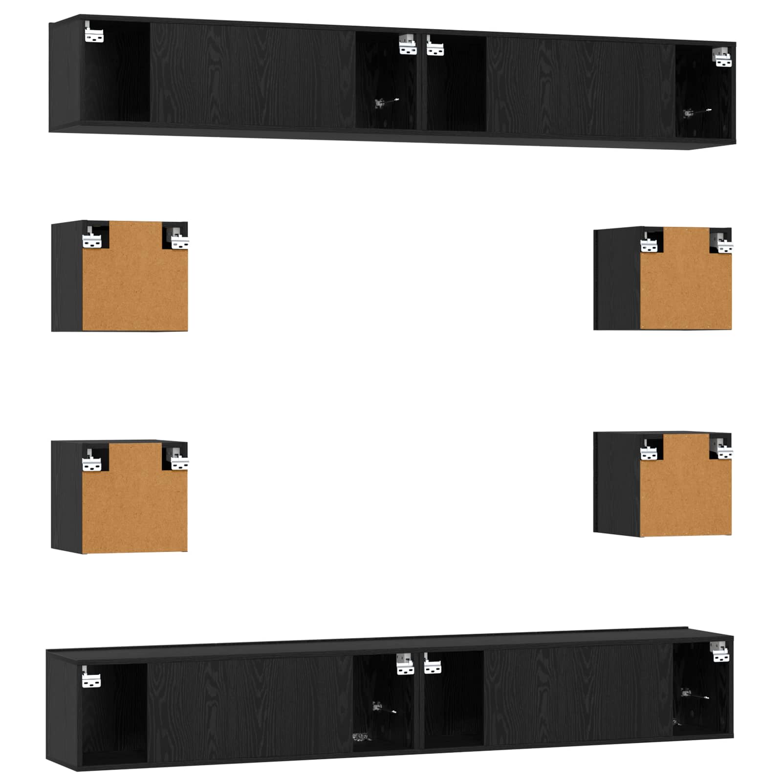 Set TV komoda 8 pcs 100 x 30 x 30 cm Crni hrast