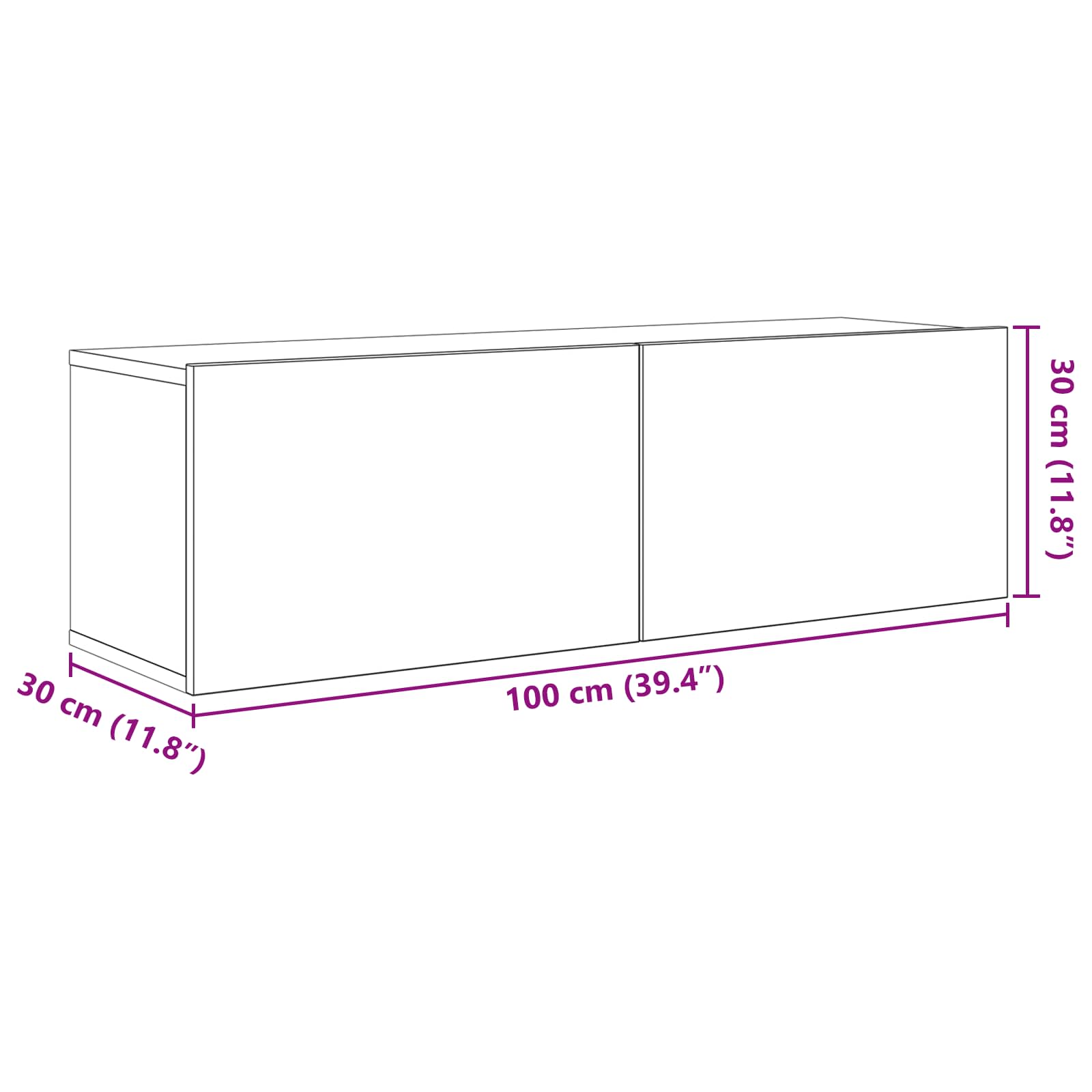 Set TV komoda 8 pcs 100 x 30 x 30 cm Crni hrast