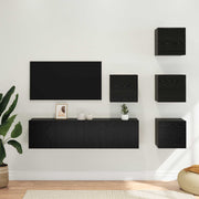 Set TV komoda 6 pcs 60 x 30 x 30 cm Crni hrast