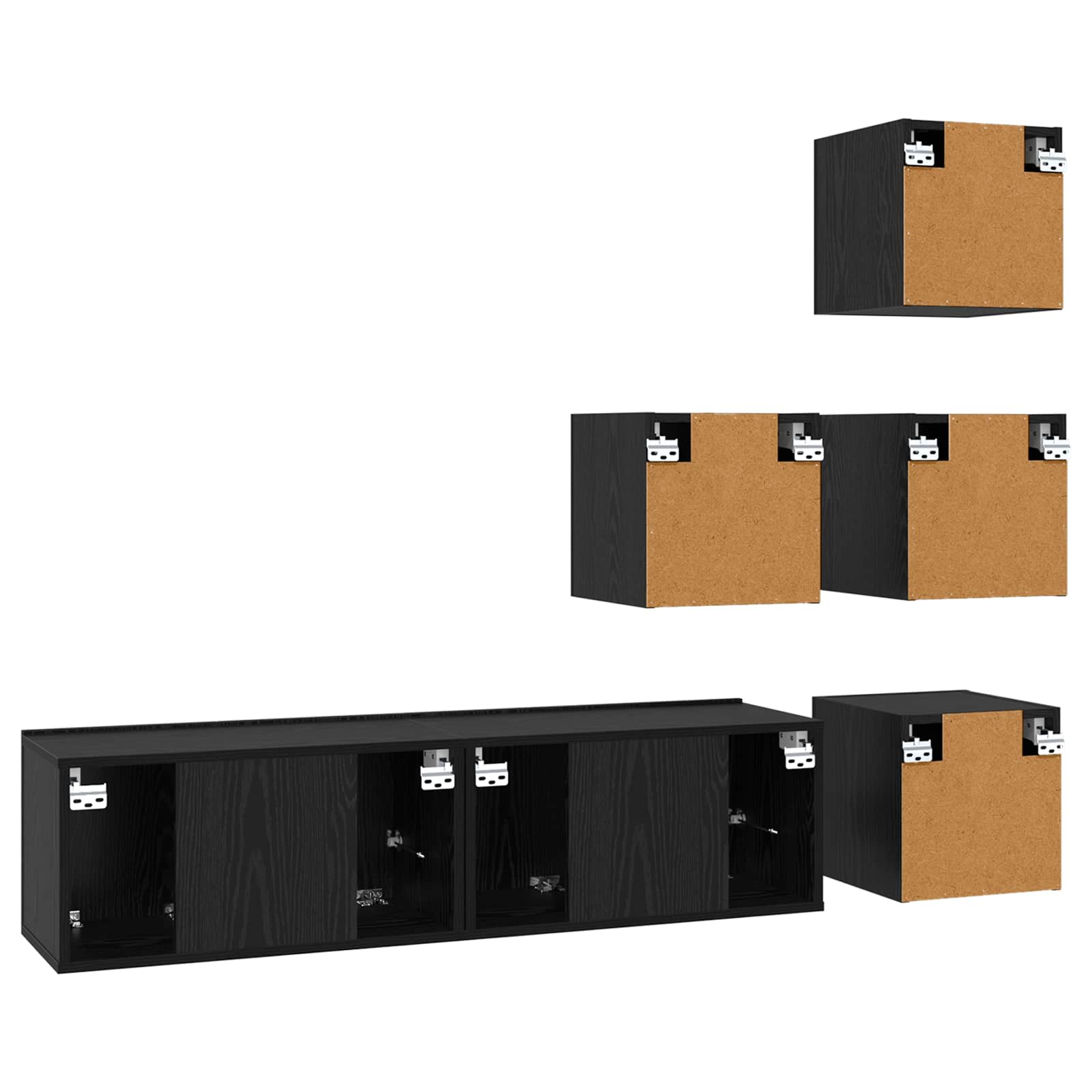 Set TV komoda 6 pcs 60 x 30 x 30 cm Crni hrast