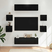 Set TV komoda 8 pcs 120 x 30 x 30 cm Crni hrast