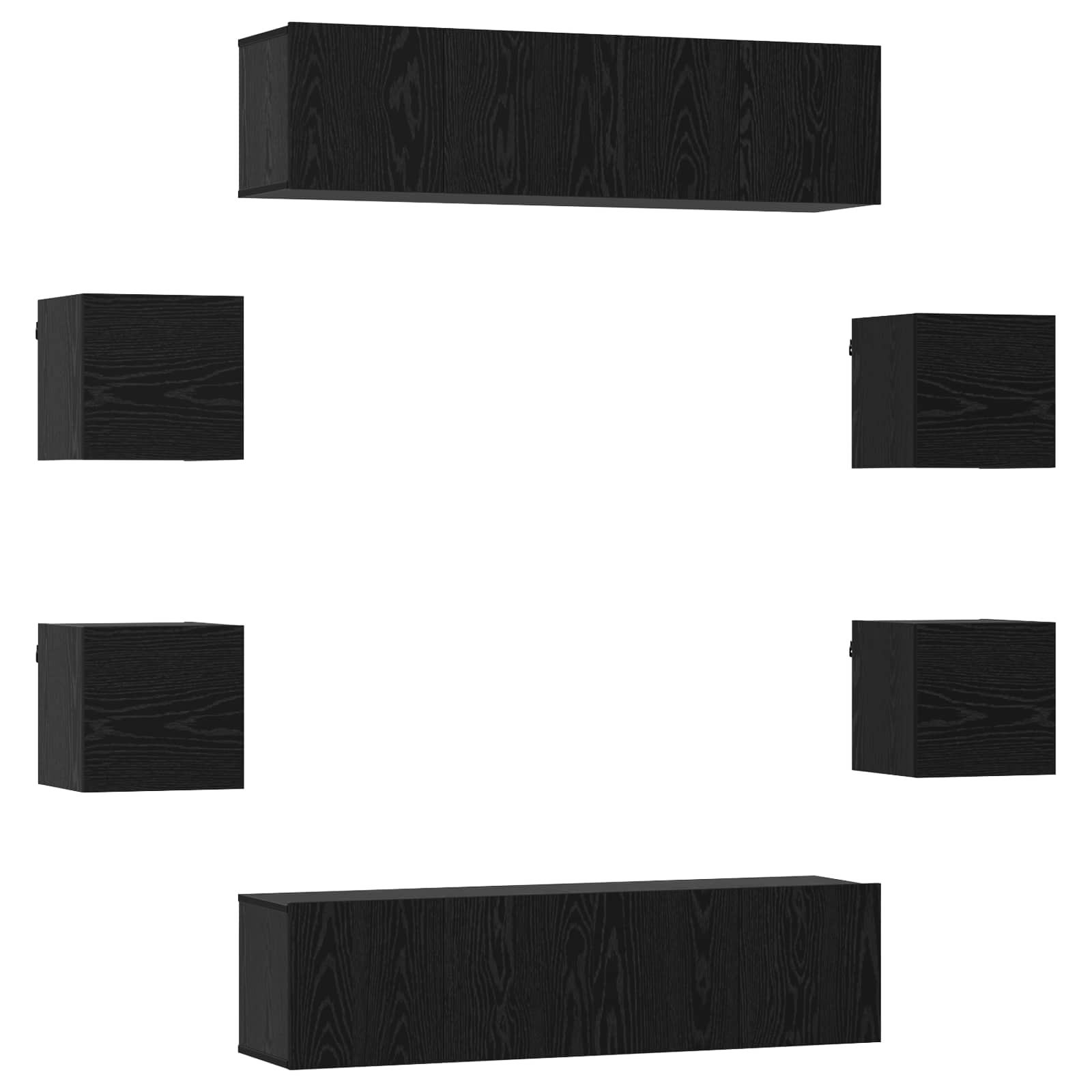 Set TV komoda 8 pcs 120 x 30 x 30 cm Crni hrast