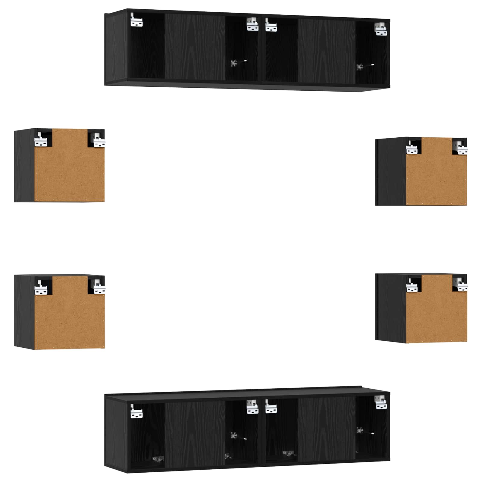 Set TV komoda 8 pcs 120 x 30 x 30 cm Crni hrast