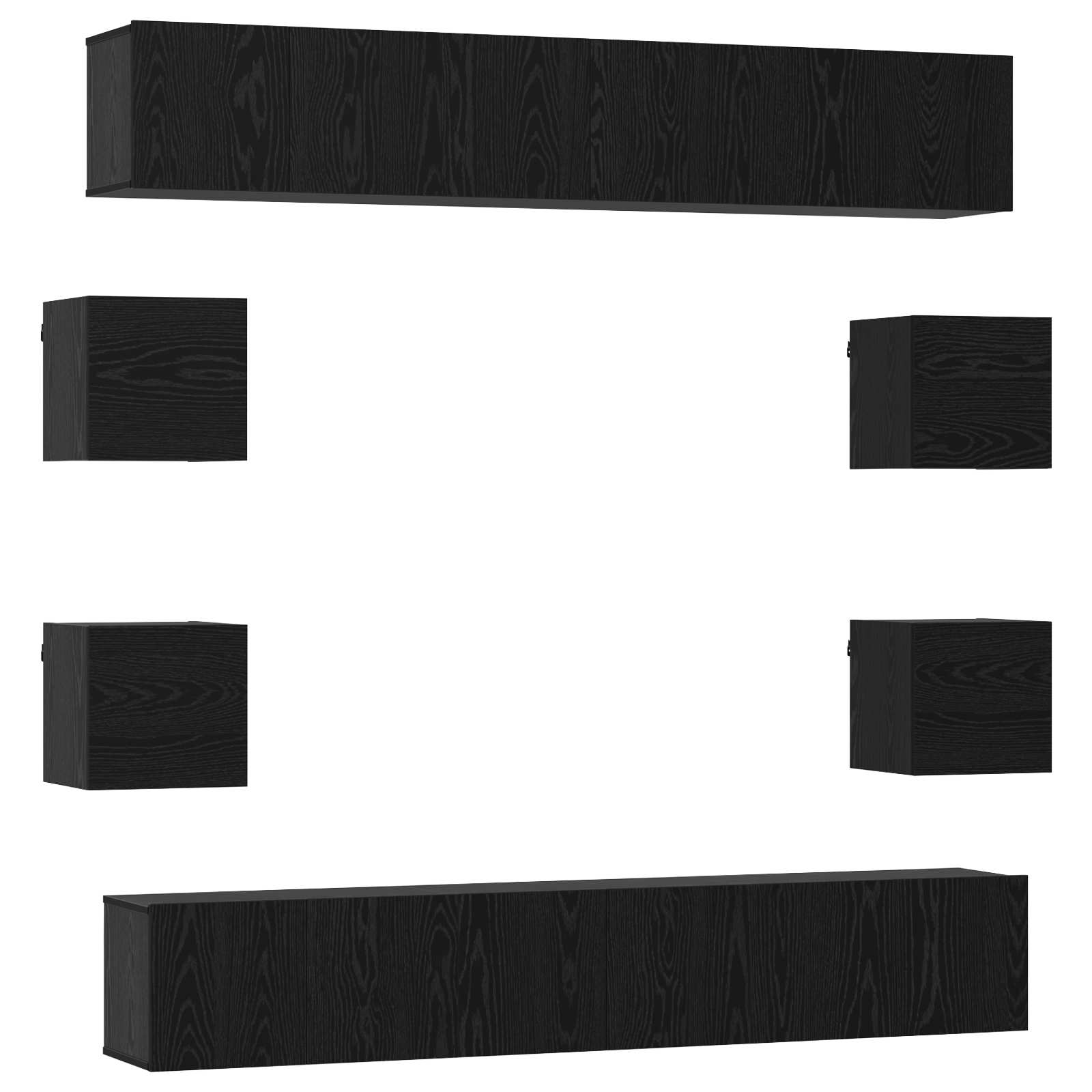 Set TV komoda 10 pcs 180 x 30 x 30 cm Crni hrast