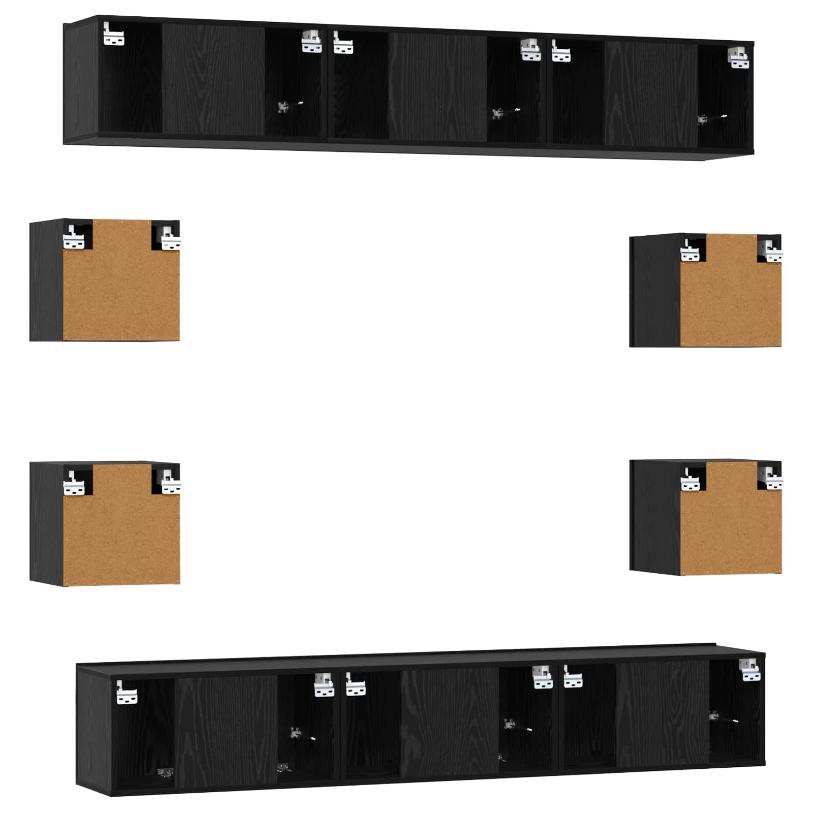 Set TV komoda 10 pcs 180 x 30 x 30 cm Crni hrast