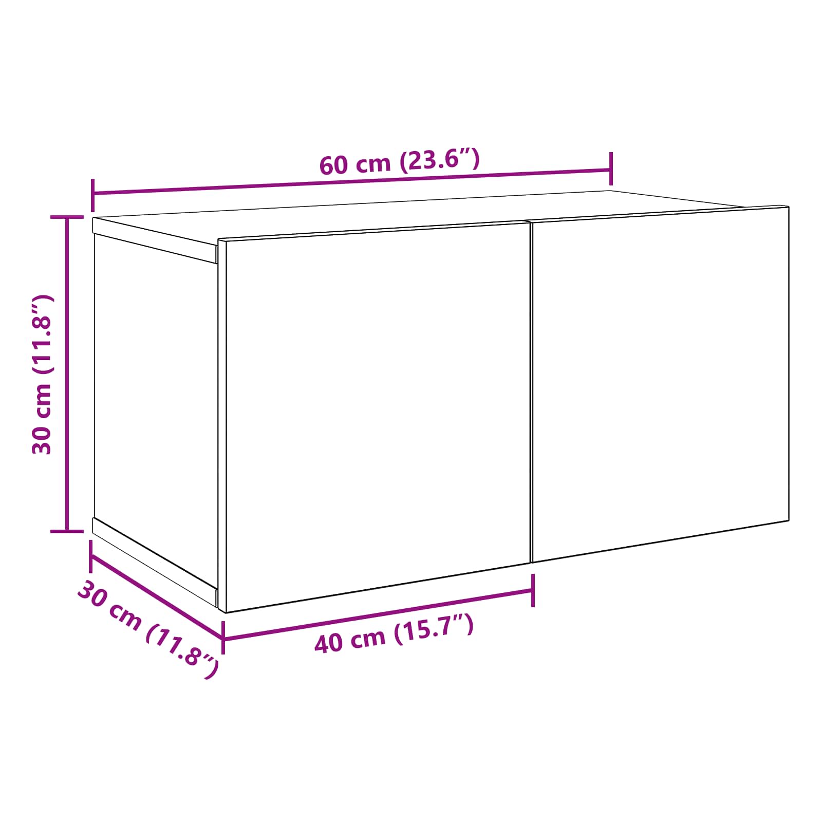 Set TV komoda 10 pcs 180 x 30 x 30 cm Crni hrast
