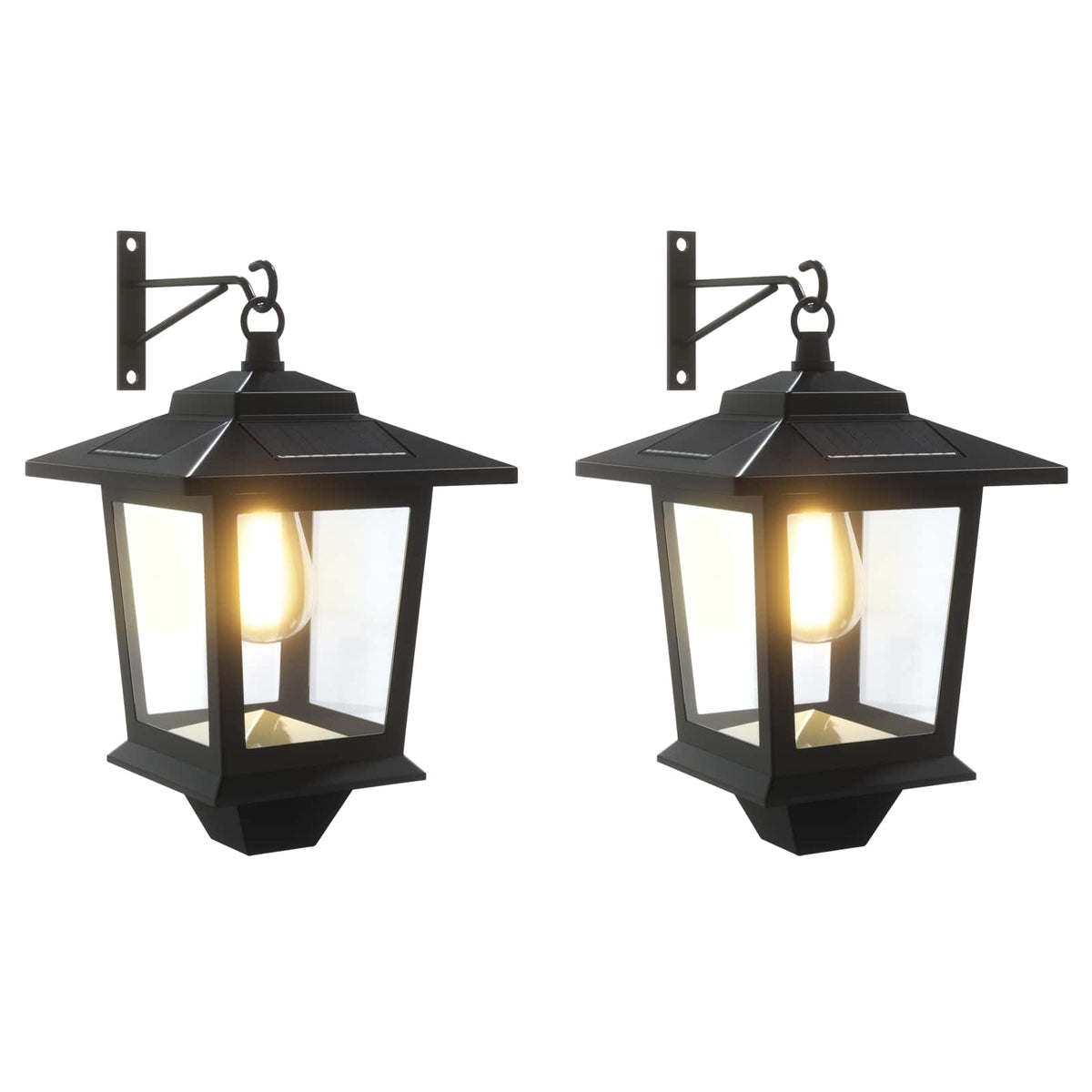 Lampa za zid 2 kom. Crna 19 x 14 x 25 cm Nehrđajući čelik i ABS