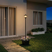 Solarna lampa s postoljem i saksijom Crna 32 x 32 x 158 cm